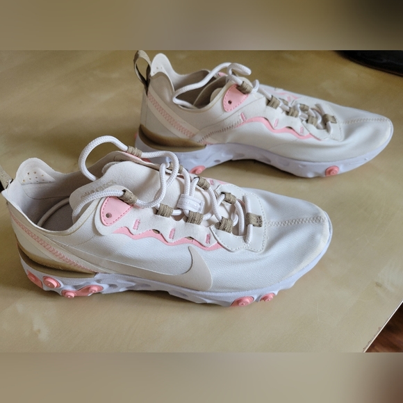 Nike React Element 55 'Phantom' Cream/Pink Barbiecore US Size 7 - Picture 9 of 13